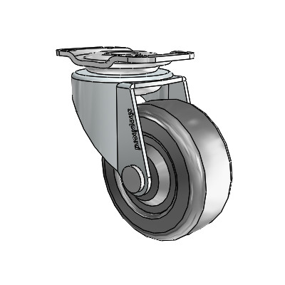 Regent Top Plate Zinc Swivel Caster with 2 x .8125 Black Hard Rubber Wheel