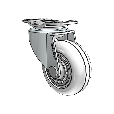 Regent Top Plate Zinc Swivel Caster with 2 x .8125 Clear Vipor Wheel