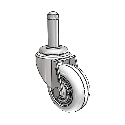 Regent Grip Ring Bright Chrome Swivel Caster with 2 x .8125 Clear Vipor Wheel