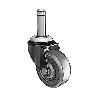 Regent Grip Ring Black Oxide Swivel Caster with 2 x .8125 Hard Rubber Wheel