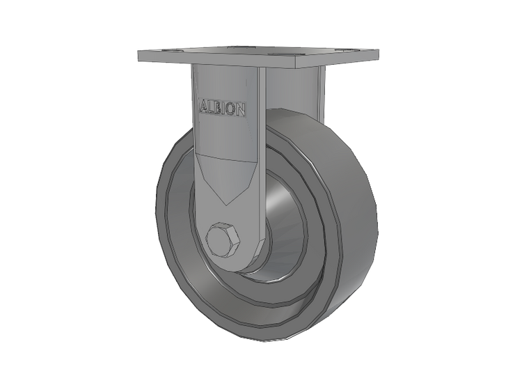 16 Series Top Plate Rigid Caster with 6 x 2 Grey Polyurethane XP - X-treme Plus Solid Polyurethane Wheel