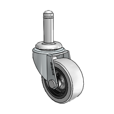 Regent Grip Ring Zinc Swivel Caster with 2 x .8125 Grey Thermoplastic Urethane Wheel