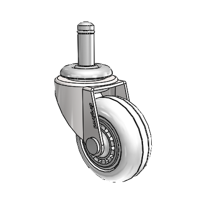 Regent Grip Ring Bright Chrome Swivel Caster with 2 x .8125 Clear Vipor Wheel