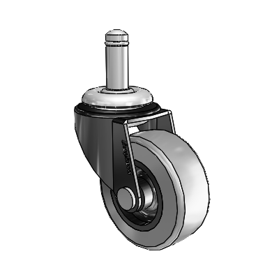 Regent Grip Ring Black Oxide Swivel Caster with 2 x .8125 Grey Thermoplastic Rubber Wheel