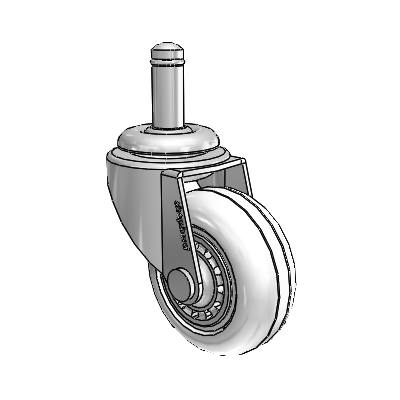 Regent Grip Ring Polished Nickel Swivel Caster with 2 x .8125 Clear Vipor Wheel