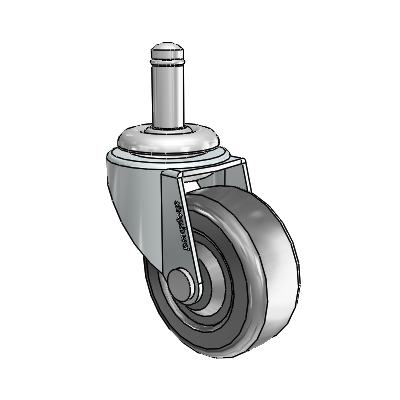 Regent Grip Ring Zinc Swivel Caster with 2 x .8125 Black Hard Rubber Wheel