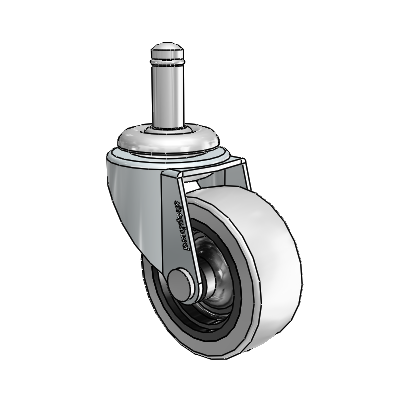 Regent Grip Ring Zinc Swivel Caster with 2 x .8125 Grey Thermoplastic Urethane Wheel
