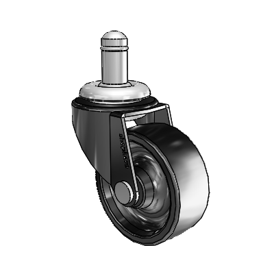 Regent Grip Ring Black Oxide Swivel Caster with 2 x .8125 Polyolefin Wheel