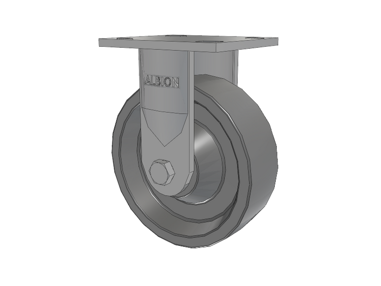 16 Series Top Plate Rigid Caster with 6 x 2 Grey Polyurethane XP - X-treme Plus Solid Polyurethane Wheel