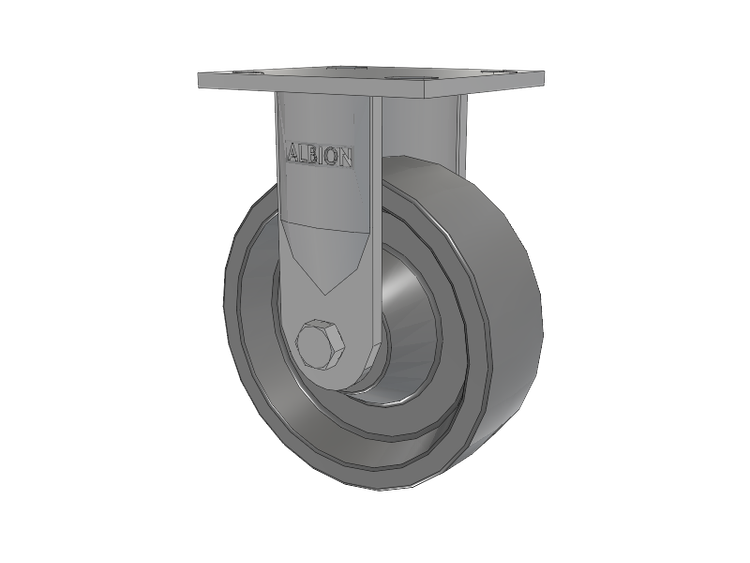 16 Series Top Plate Rigid Caster with 6 x 2 Grey Polyurethane XP - X-treme Plus Solid Polyurethane Wheel