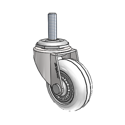 Regent Threaded Stem Bright Chrome Swivel Caster with 2 x .8125 Clear Vipor Wheel