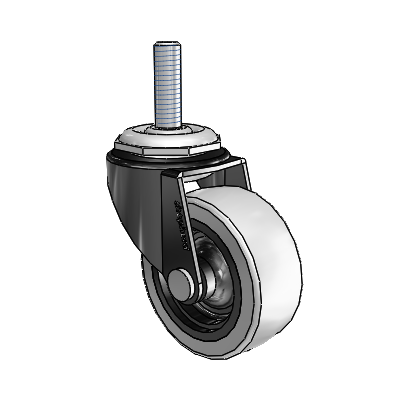 Regent Threaded Stem Black Oxide Swivel Caster with 2 x .8125 Grey Thermoplastic Urethane Wheel