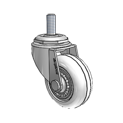 Regent Threaded Stem Polished Nickel Swivel Caster with 2 x .8125 Clear Vipor Wheel