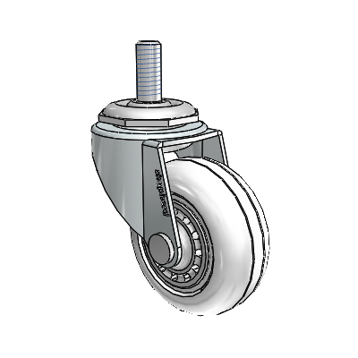 Regent Threaded Stem Zinc Swivel Caster with 2 x .8125 Clear Vipor Wheel