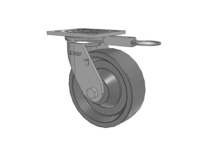 16 Series Top Plate Swivel Caster with 6 x 2 Grey Polyurethane XP - X-treme Plus Solid Polyurethane Wheel