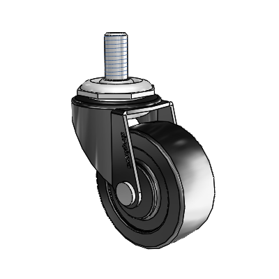 Regent Threaded Stem Black Oxide Swivel Caster with 2 x .8125 Polyolefin Wheel
