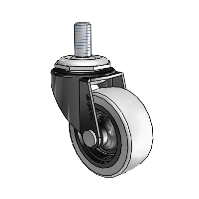 Regent Threaded Stem Black Oxide Swivel Caster with 2 x .8125 Grey Thermoplastic Urethane Wheel