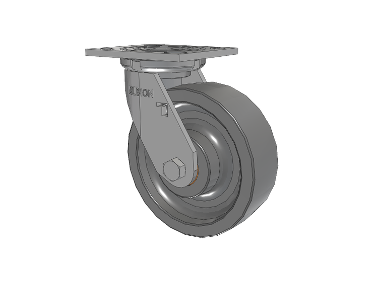 16 Series Top Plate Swivel Caster with 6 x 2 Grey Polyurethane XP - X-treme Plus Solid Polyurethane Wheel