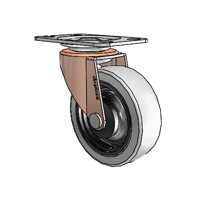 Regent Top Plate Copper Oxide Swivel Caster with 2.5 x .8125 Grey Thermoplastic Urethane Wheel
