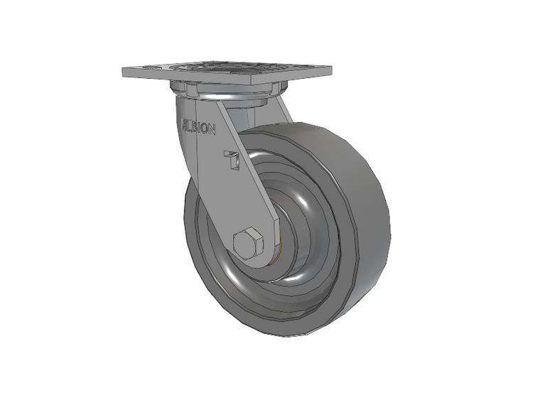16 Series Top Plate Swivel Caster with 6 x 2 Grey Polyurethane XP - X-treme Plus Solid Polyurethane Wheel