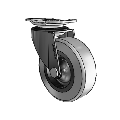 Regent Top Plate Black Oxide Swivel Caster with 2.5 x .8125 Grey Thermoplastic Rubber Wheel