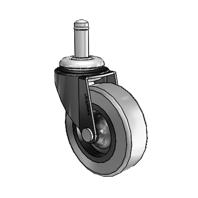 Regent Grip Ring Black Oxide Swivel Caster with 2.5 x .8125 Grey Thermoplastic Rubber Wheel
