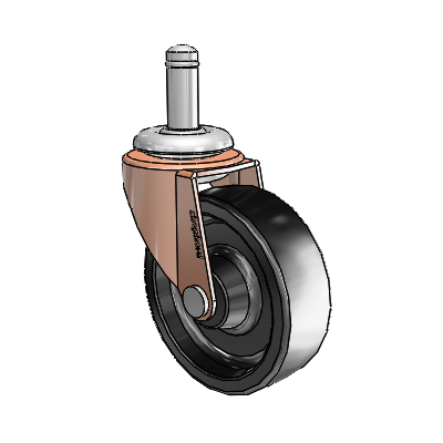 Regent Grip Ring Copper Oxide Swivel Caster with 2.5 x .8125 Black Polyolefin Wheel