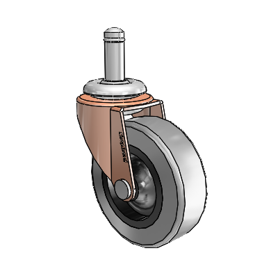 Regent Grip Ring Copper Oxide Swivel Caster with 2.5 x .8125 Grey Thermoplastic Rubber Wheel