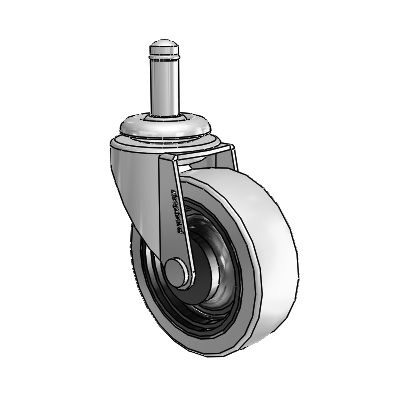 Regent Grip Ring Polished Nickel Swivel Caster with 2.5 x .8125 Grey Thermoplastic Urethane Wheel