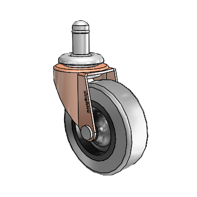 Regent Grip Ring Copper Oxide Swivel Caster with 2.5 x .8125 Grey Thermoplastic Rubber Wheel