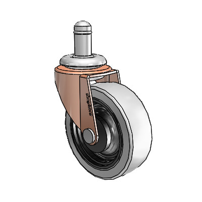 Regent Grip Ring Copper Oxide Swivel Caster with 2.5 x .8125 Grey Thermoplastic Urethane Wheel