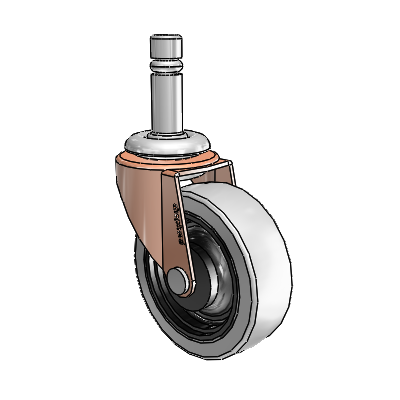 Regent Grip Ring Copper Oxide Swivel Caster with 2.5 x .8125 Grey Thermoplastic Urethane Wheel