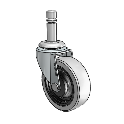 Regent Grip Ring Zinc Swivel Caster with 2.5 x .8125 Grey Thermoplastic Urethane Wheel