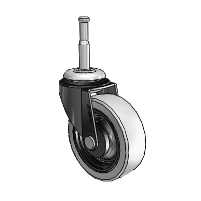 Regent Grip Neck Black Oxide Swivel Caster with 2.5 x .8125 Grey Thermoplastic Urethane Wheel