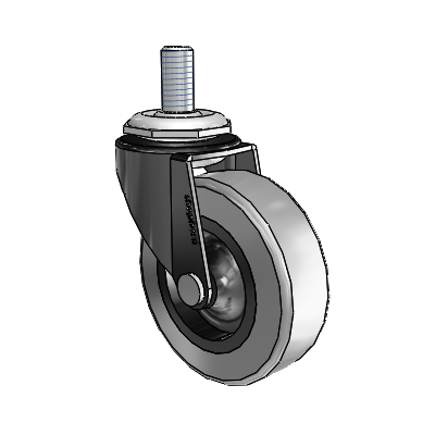 Regent Threaded Stem Black Oxide Swivel Caster with 2.5 x .8125 Grey Thermoplastic Rubber Wheel