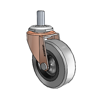 Regent Threaded Stem Copper Oxide Swivel Caster with 2.5 x .8125 Grey Thermoplastic Rubber Wheel