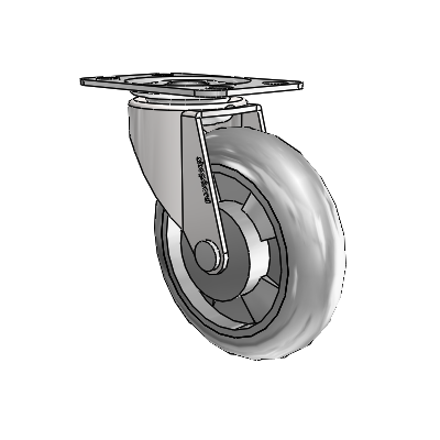 Regent Top Plate Bright Chrome Swivel Caster with 3 x .8125 Grey MonoTech Wheel