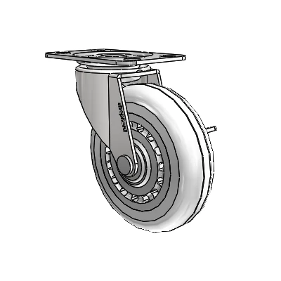 Regent Top Plate Bright Chrome Swivel Caster with 3 x .8125 Clear Vipor Wheel and Side Brake