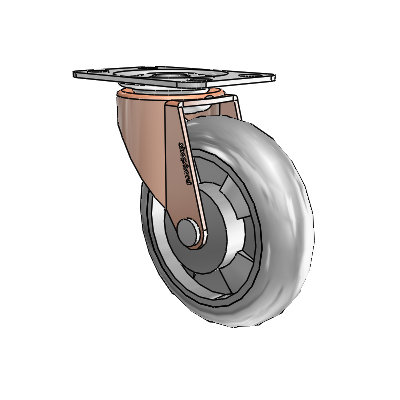 Regent Top Plate Copper Oxide Swivel Caster with 3 x .8125 Grey MonoTech Wheel