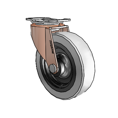 Regent Top Plate Copper Oxide Swivel Caster with 3 x .8125 Grey Thermoplastic Urethane Wheel