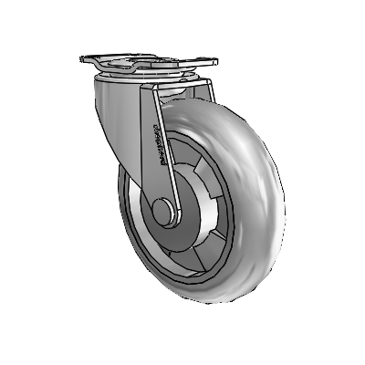 Regent Top Plate Polished Nickel Swivel Caster with 3 x .8125 Grey MonoTech Wheel