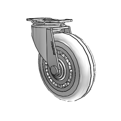 Regent Top Plate Polished Nickel Swivel Caster with 3 x .8125 Clear Vipor Wheel