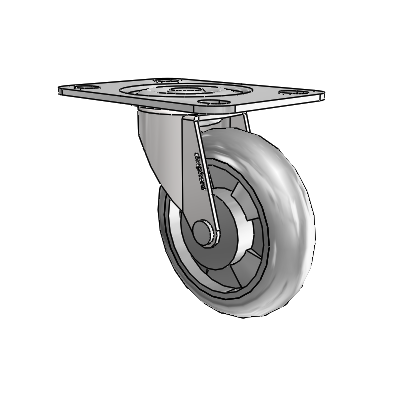 Regent Top Plate Bright Chrome Swivel Caster with 3 x .8125 Grey MonoTech Wheel