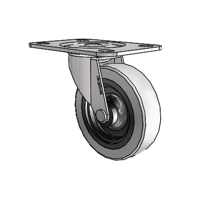 Regent Top Plate Bright Chrome Swivel Caster with 3 x .8125 Grey Thermoplastic Urethane Wheel