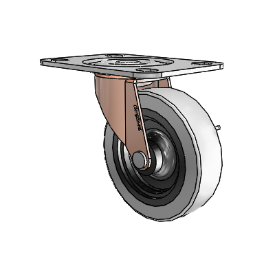 Regent Top Plate Copper Oxide Swivel Caster with 3 x .8125 Grey Thermoplastic Urethane Wheel and Side Brake