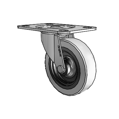 Regent Top Plate Polished Nickel Swivel Caster with 3 x .8125 Grey Thermoplastic Urethane Wheel