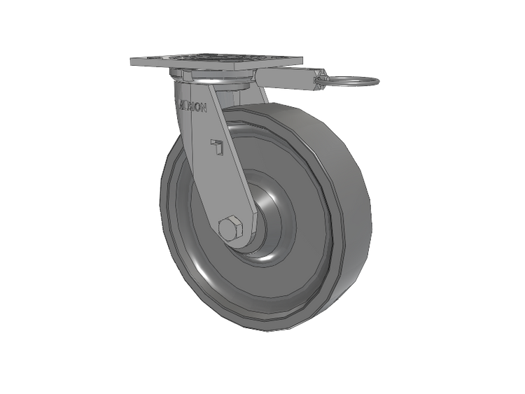 16 Series Top Plate Swivel Caster with 8 x 2 Grey Polyurethane XP - X-treme Plus Solid Polyurethane Wheel