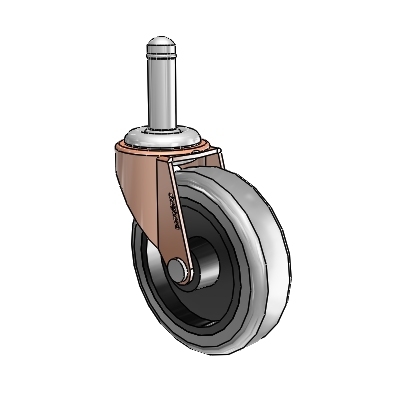 Regent Grip Ring Copper Oxide Swivel Caster with 3 x .8125 Grey Thermoplastic Rubber Wheel