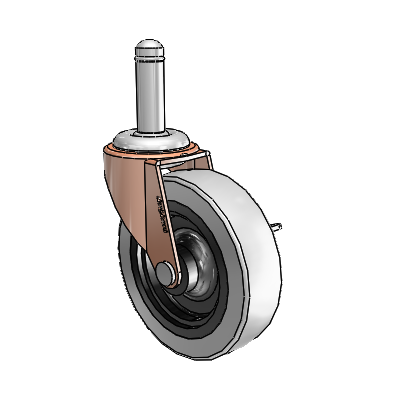 Regent Grip Ring Copper Oxide Swivel Caster with 3 x .8125 Grey Thermoplastic Urethane Wheel and Side Brake