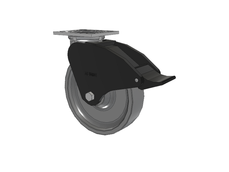 16 Series Top Plate Swivel Caster with 8 x 2 Grey Polyurethane XP - X-treme Plus Solid Polyurethane Wheel and Total Lock Brake